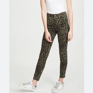Good American Green Stretch Zippered Pocketed Animal Print Skinny Pants | 6/28